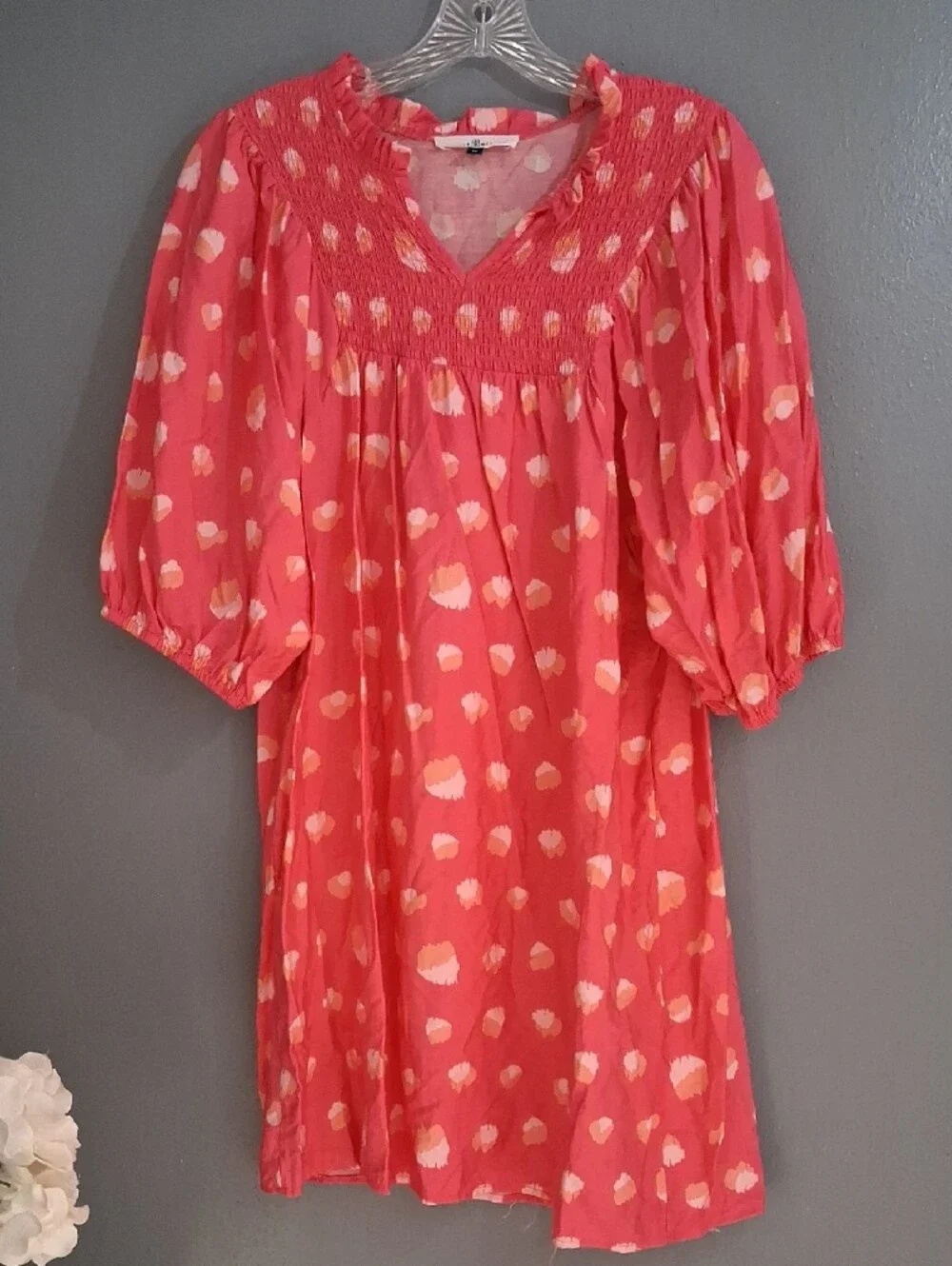 Girls' Pink Smocked Yoke Casual Dress